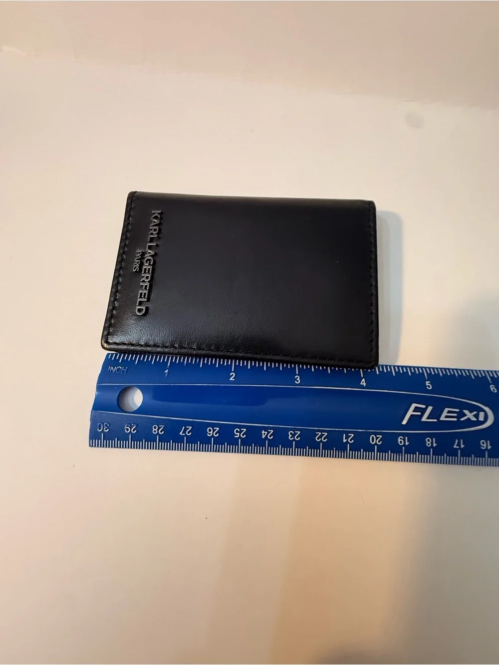 Karl Lagerfeld Black Leather Slim Card Holder wallet